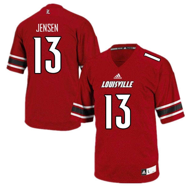 Men #13 Tyler Jensen Louisville Cardinals College Football Jerseys Sale-Red